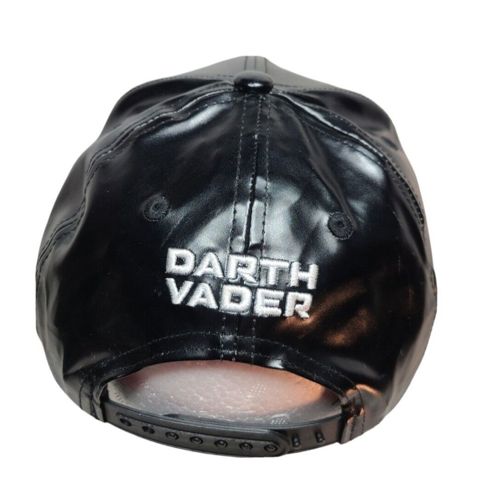 Darth Vader Baseball SnapBack Cap Flat Bill Faux Leather Embroidered Star Wars - Picture 5 of 7